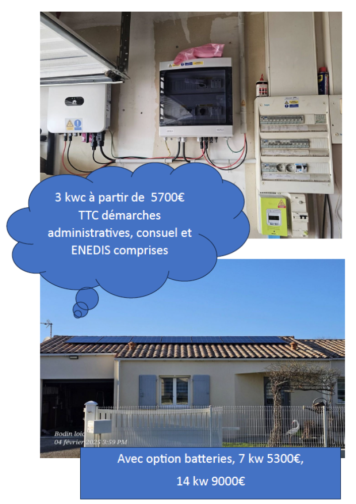 pose panneaux solaires photovoltaïques et batterie de stockage électricien Royan Saintes Saujon Loïc Bodin